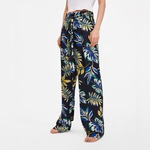 Zara Floral Wide-Leg Pants